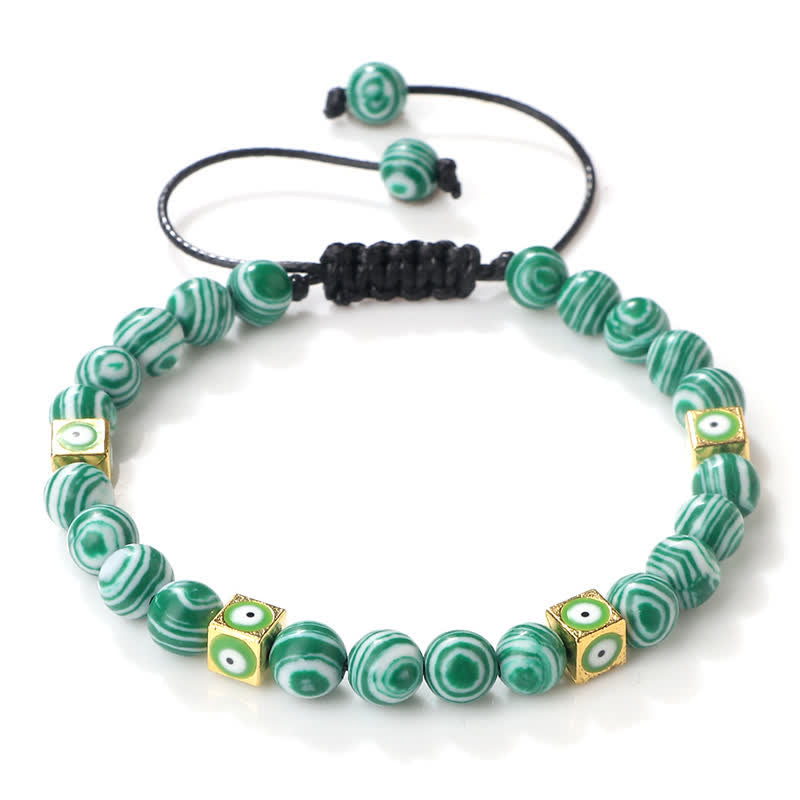 Bracelet tressé en perles de cristal naturel contre le mauvais œil Olivenorma