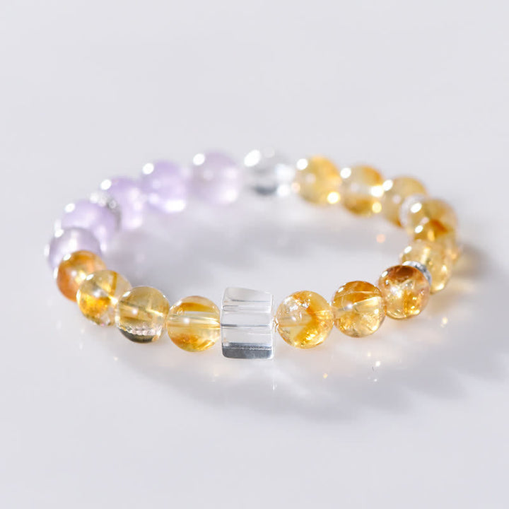 Bracelet Olivenorma en perles d'améthyste et de citrine de 9,5 mm