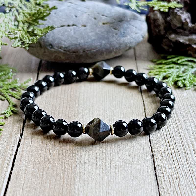 Bracelet en perles d'obsidienne Olivenorma de 8 mm