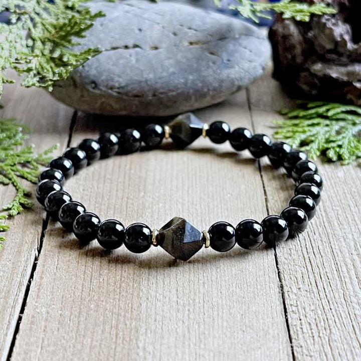 Bracelet en perles d'obsidienne Olivenorma de 8 mm
