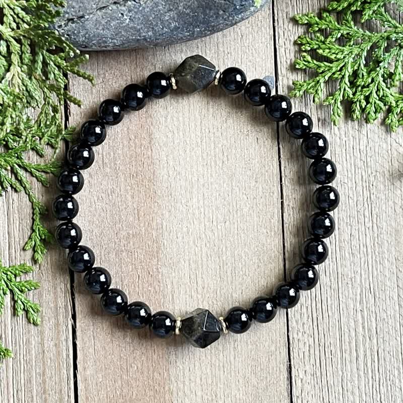 Bracelet en perles d'obsidienne Olivenorma de 8 mm