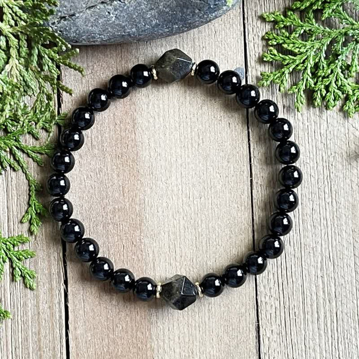 Bracelet en perles d'obsidienne Olivenorma de 8 mm