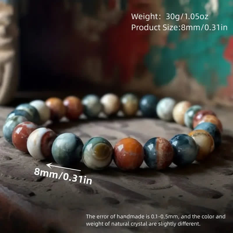 Bracelet en perles d'agate indiennes Olivenorma de 8 mm