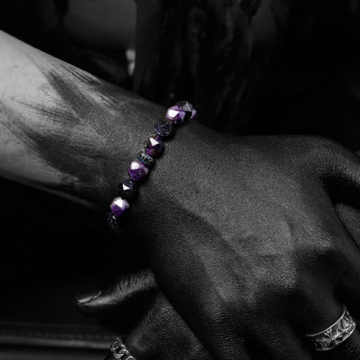 Bracelet en perles d'améthyste naturelle Olivenorma « Mystères »