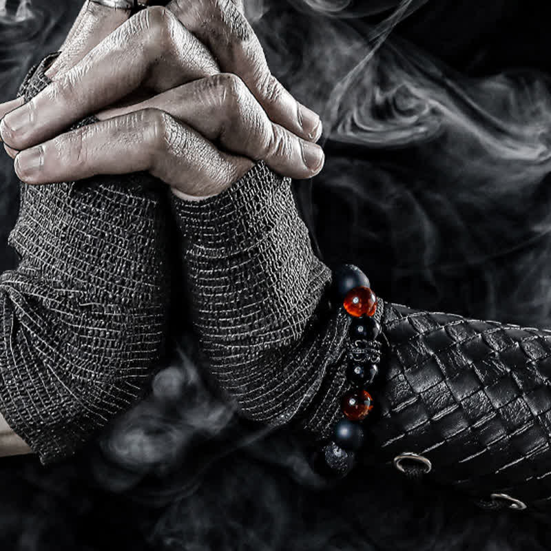 Bracelet en perles de cristal naturel « Lord Black Warrior » Olivenorma