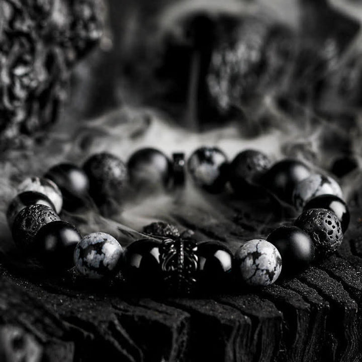 Bracelet en perles de cristal naturel « Lord Black Warrior » Olivenorma
