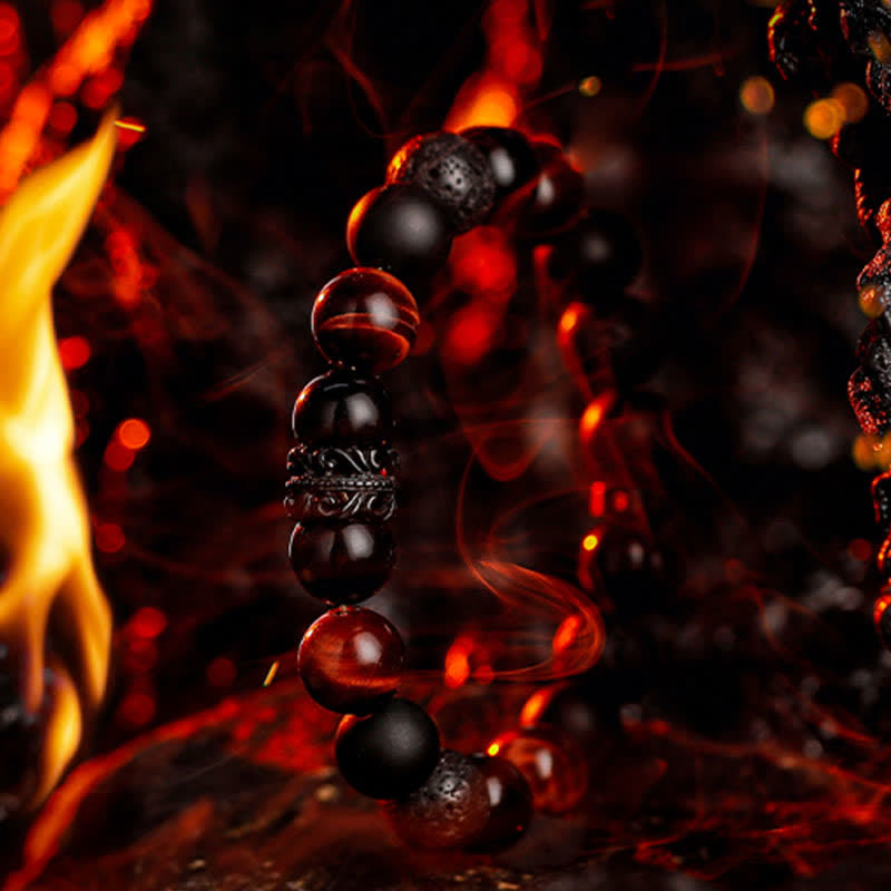 Bracelet en perles de cristal naturel « Lord Black Warrior » Olivenorma