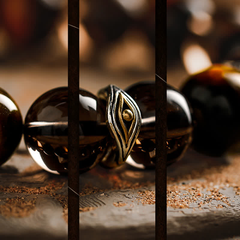 Bracelet en perles d'œil de tigre naturel Olivenorma « Eye of Vision »