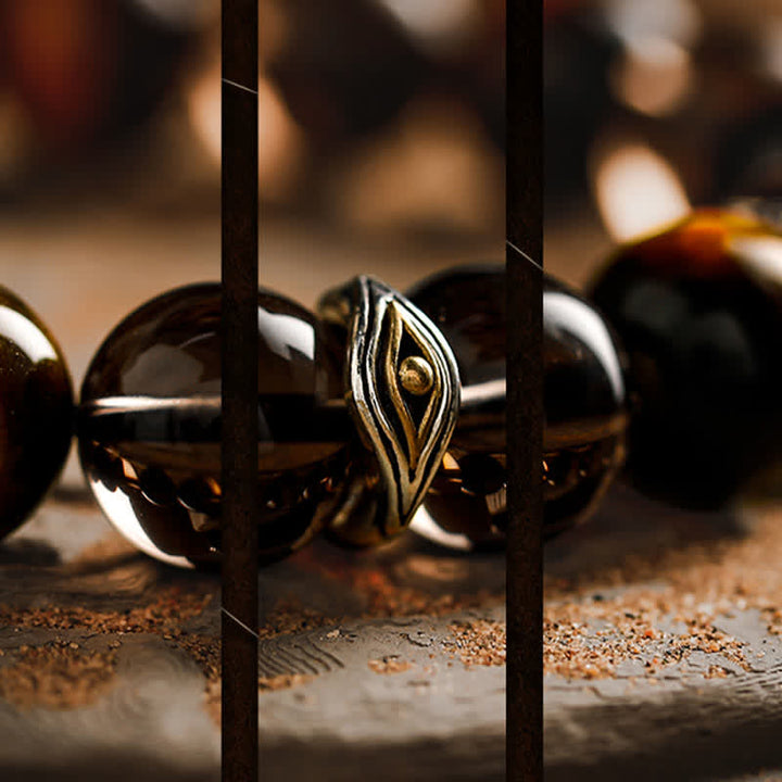 Bracelet en perles d'œil de tigre naturel Olivenorma « Eye of Vision »