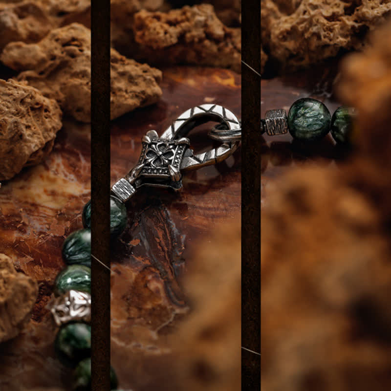 Bracelet en perles de séraphinite naturelle Olivenorma « Quiet »