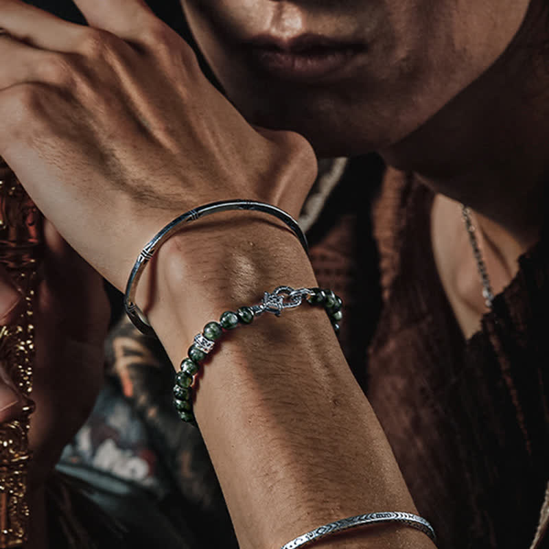 Bracelet en perles de séraphinite naturelle Olivenorma « Quiet »