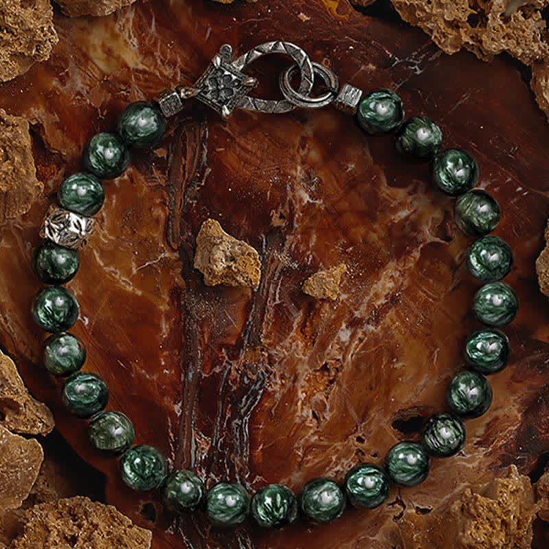 Bracelet en perles de séraphinite naturelle Olivenorma « Quiet »