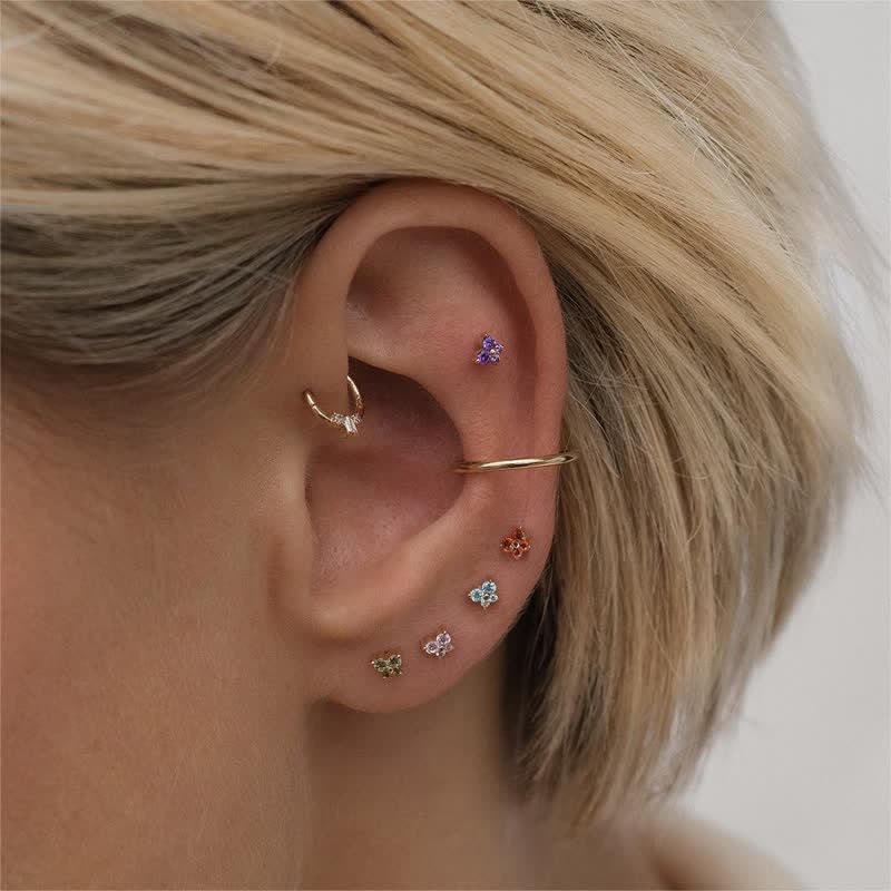 Boucles d'oreilles en forme de papillon avec pierre de naissance Olivenorma12
