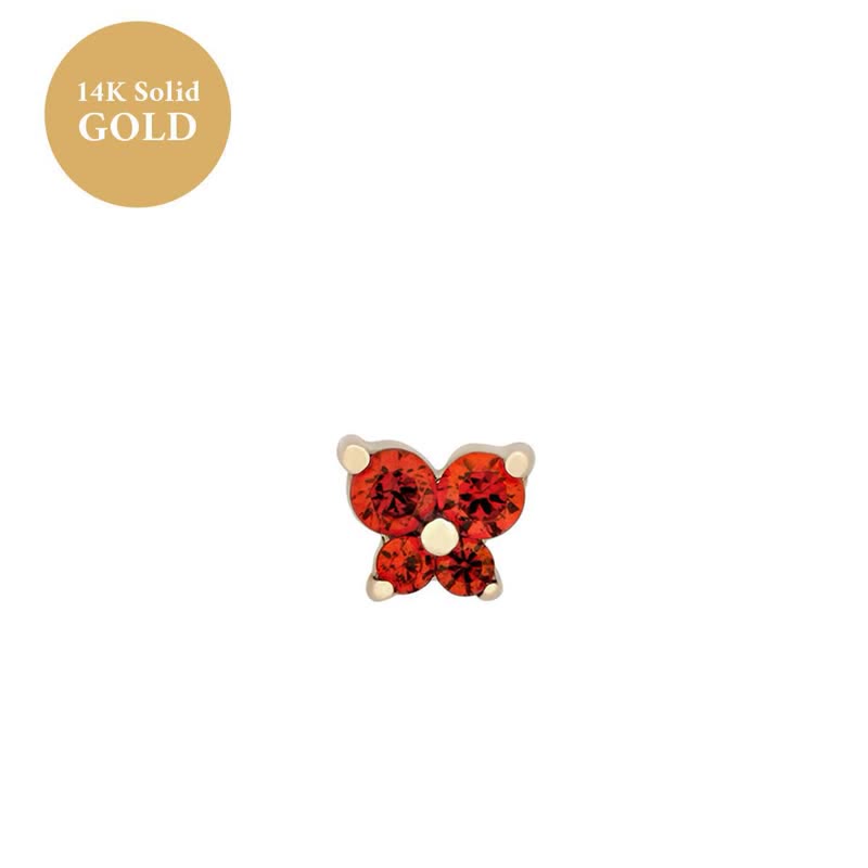 Boucles d'oreilles en forme de papillon avec pierre de naissance Olivenorma12