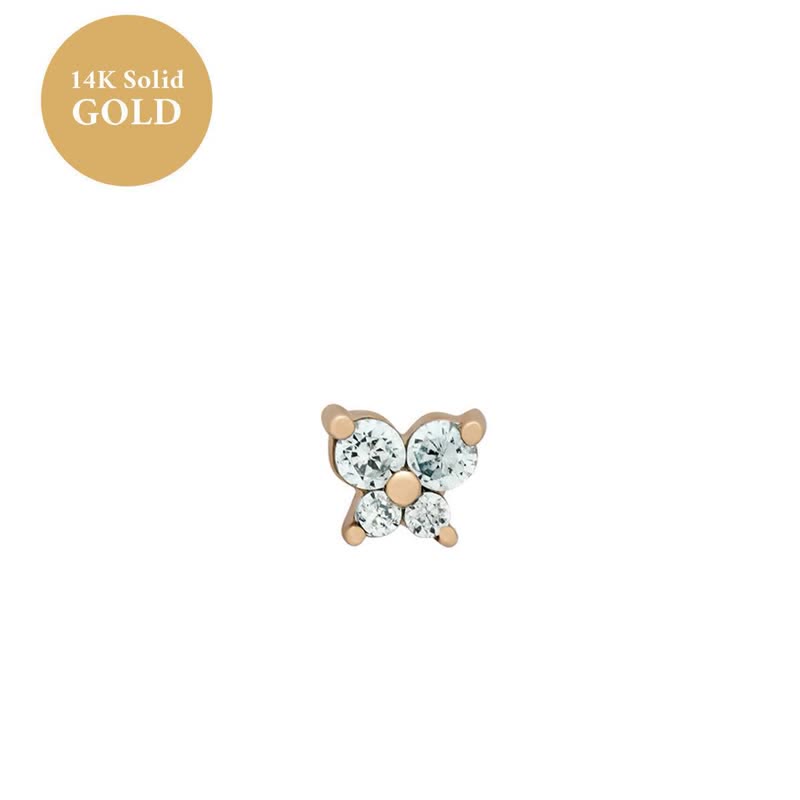 Boucles d'oreilles en forme de papillon avec pierre de naissance Olivenorma12