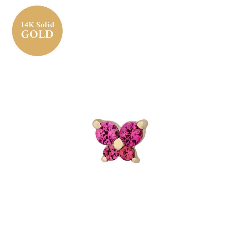 Boucles d'oreilles en forme de papillon avec pierre de naissance Olivenorma12