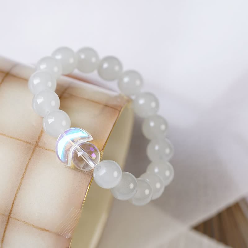 Bracelet de perles en cristal transparent quartz rose soleil lune Olivenorma