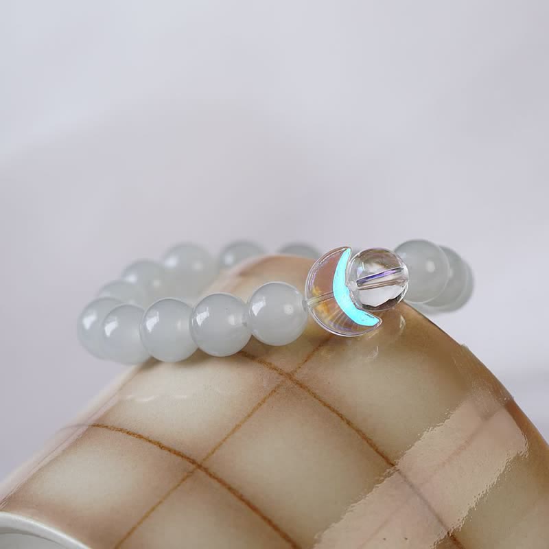 Bracelet de perles en cristal transparent quartz rose soleil lune Olivenorma