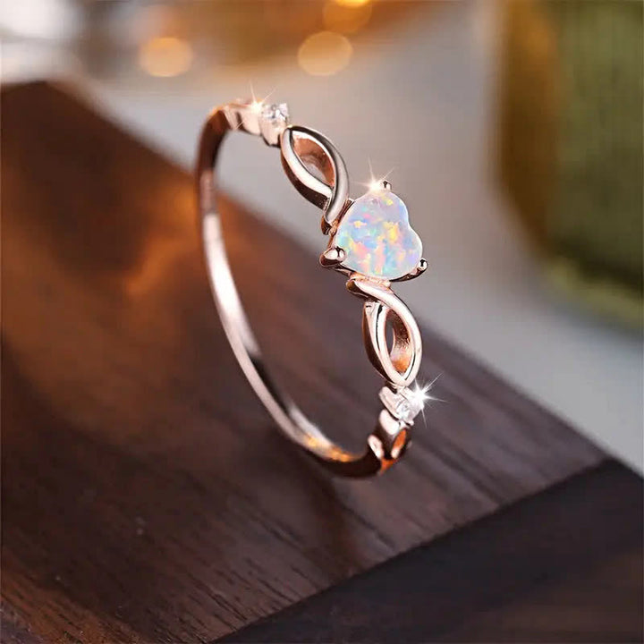 Bague de fiançailles en forme de cœur en opale Olivenorma « Eternity Unlimited »