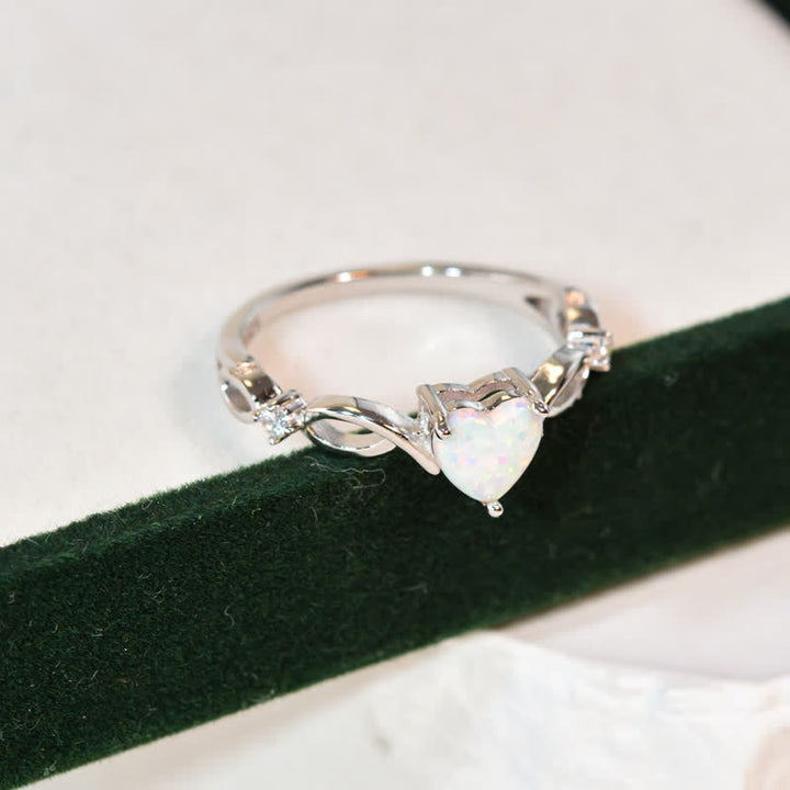 Bague de fiançailles en forme de cœur en opale Olivenorma « Eternity Unlimited »