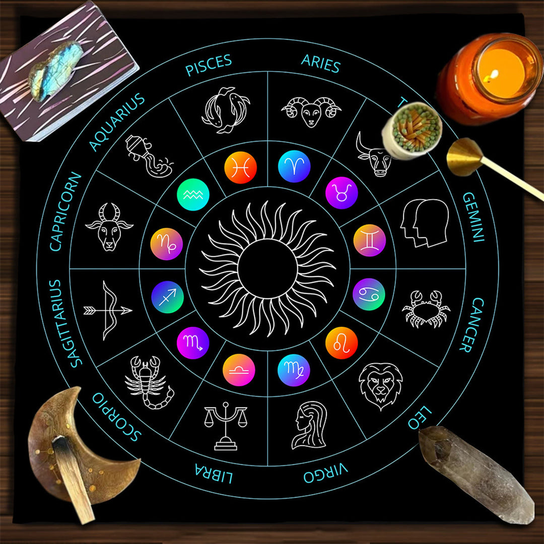 Nappe de tarot divinatoire carrée Olivenorma Phases de la lune