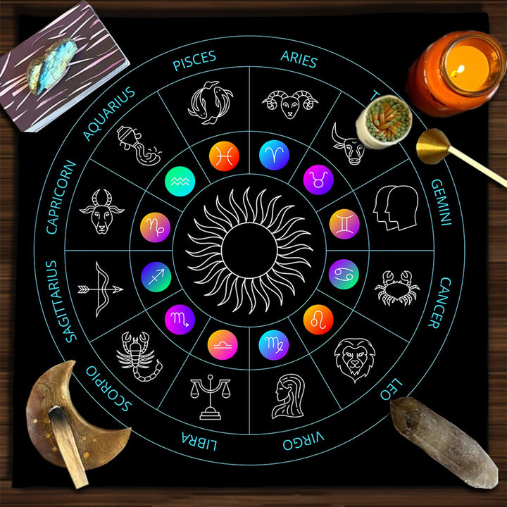 Nappe de tarot divinatoire carrée Olivenorma Phases de la lune