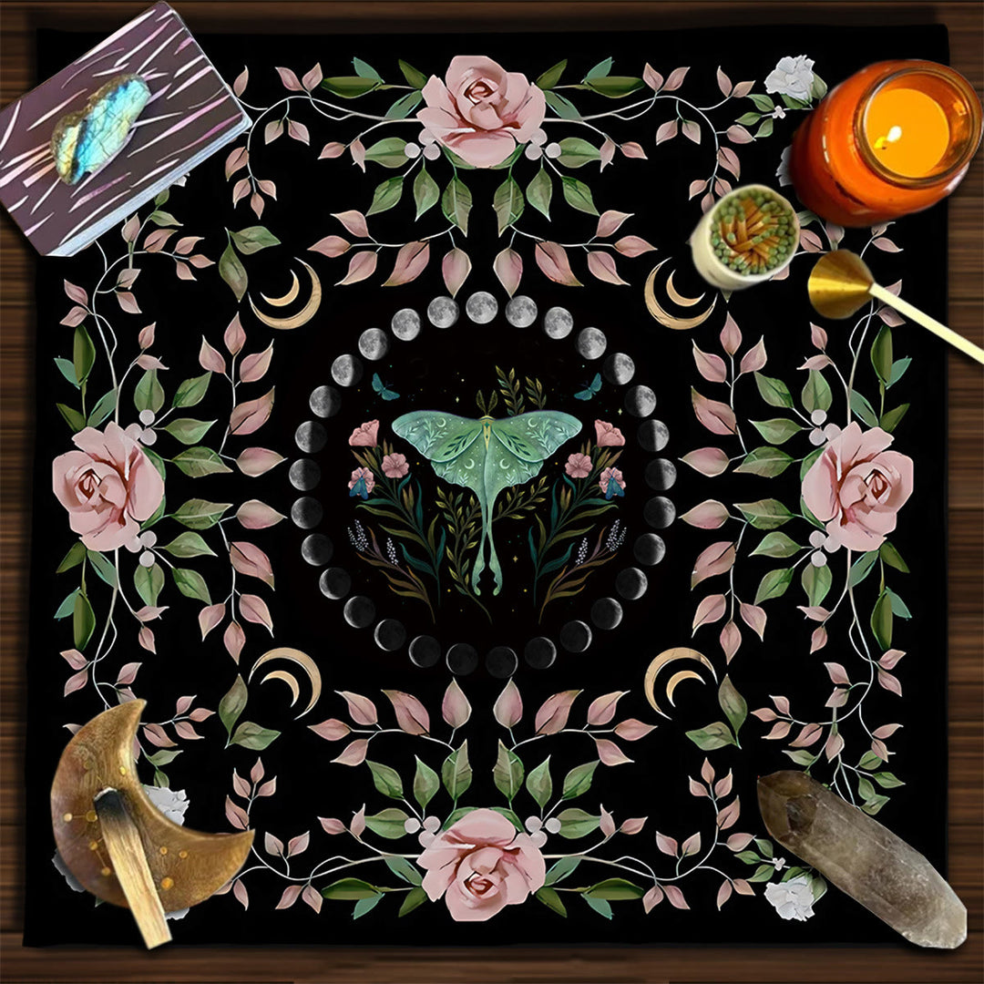 Nappe de tarot divinatoire carrée Olivenorma Phases de la lune
