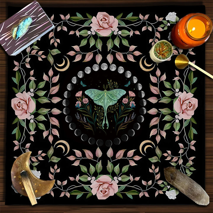 Nappe de tarot divinatoire carrée Olivenorma Phases de la lune