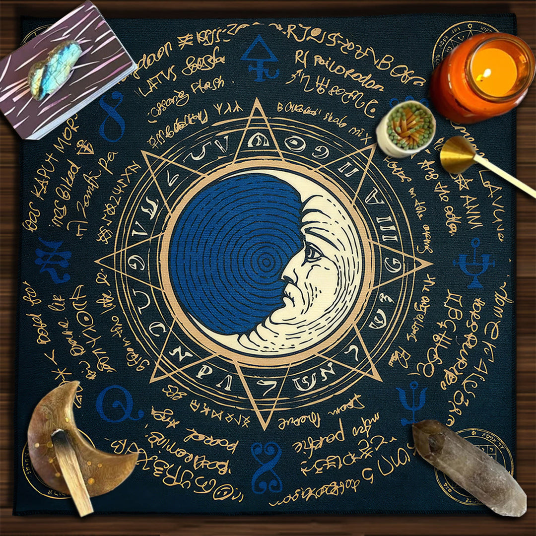 Nappe de tarot divinatoire carrée Olivenorma Phases de la lune