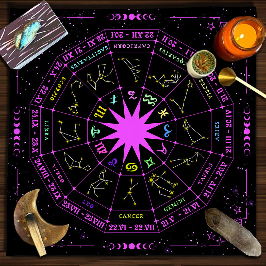 Nappe de tarot divinatoire carrée Olivenorma Phases de la lune