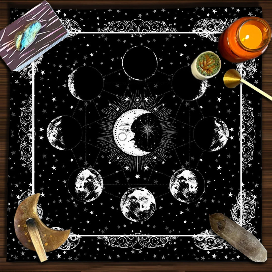 Nappe de tarot divinatoire carrée Olivenorma Phases de la lune