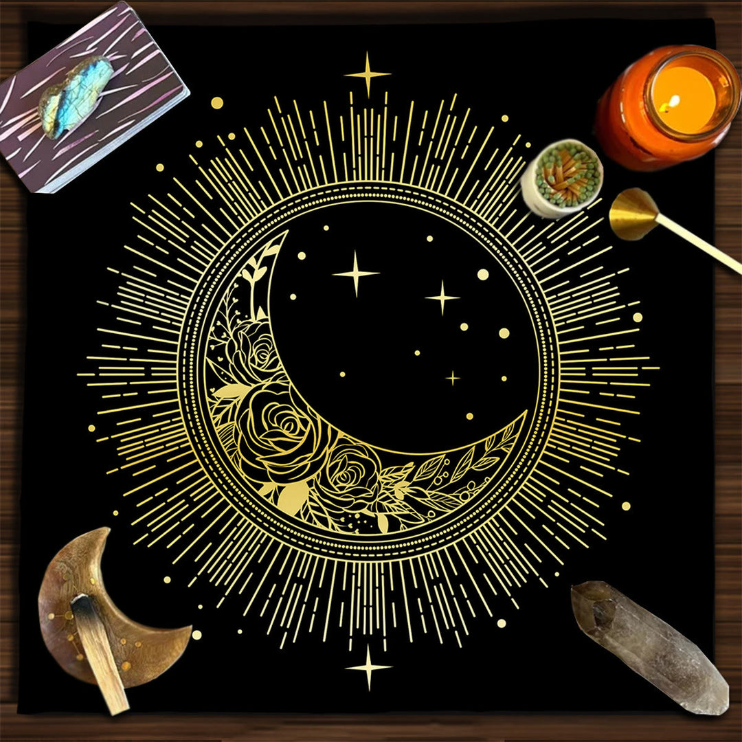 Nappe de tarot divinatoire carrée Olivenorma Phases de la lune