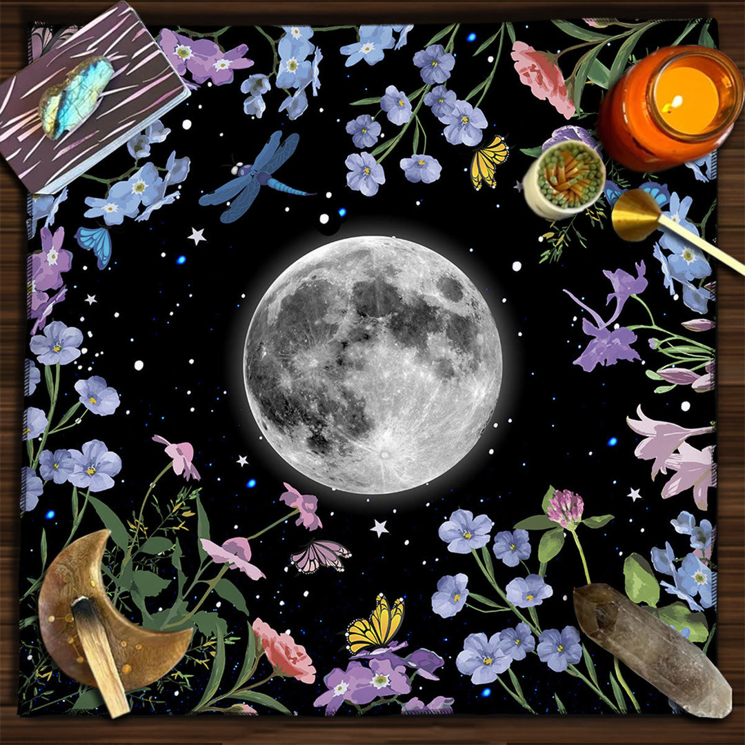 Nappe de tarot divinatoire carrée Olivenorma Phases de la lune