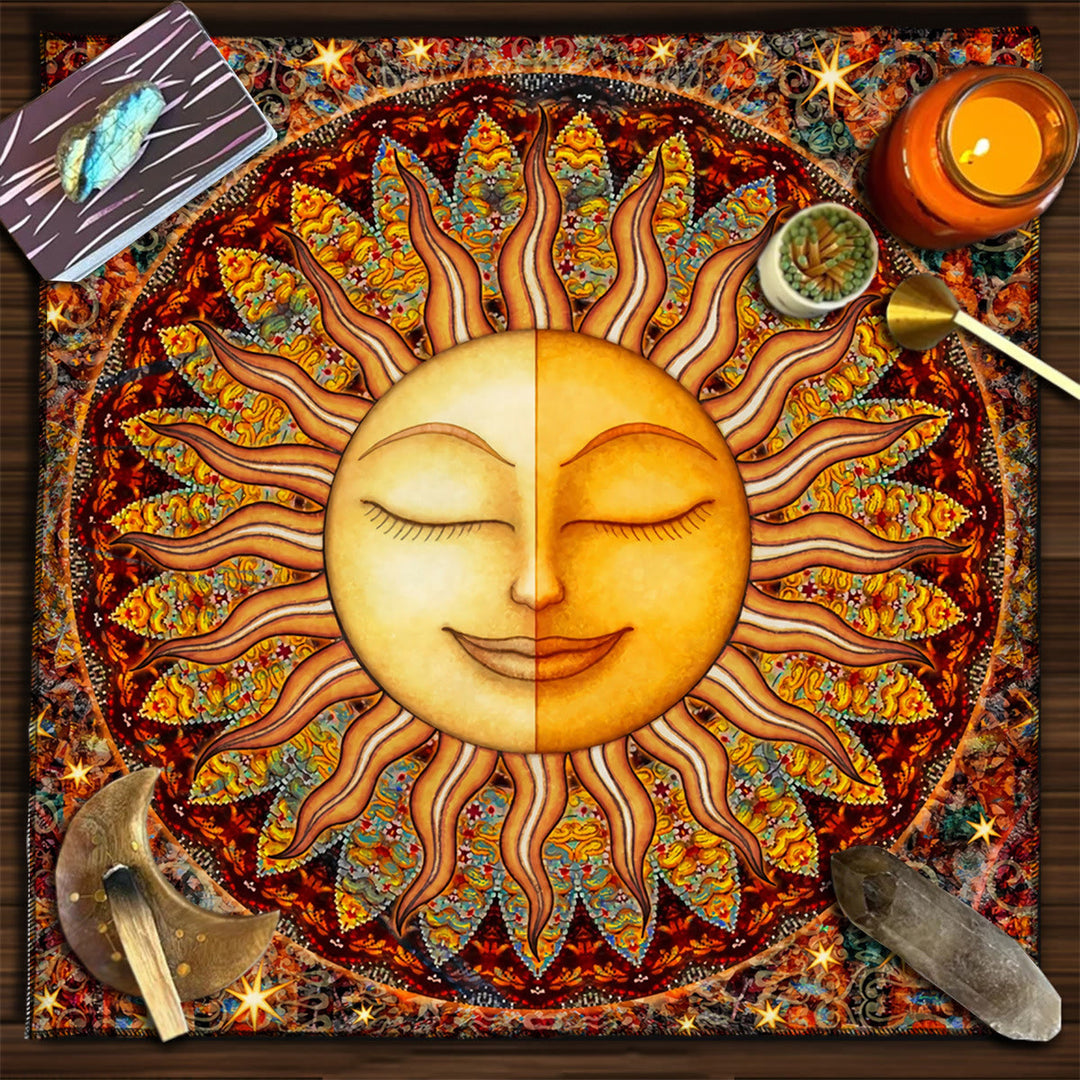 Nappe de tarot divinatoire carrée Olivenorma Phases de la lune