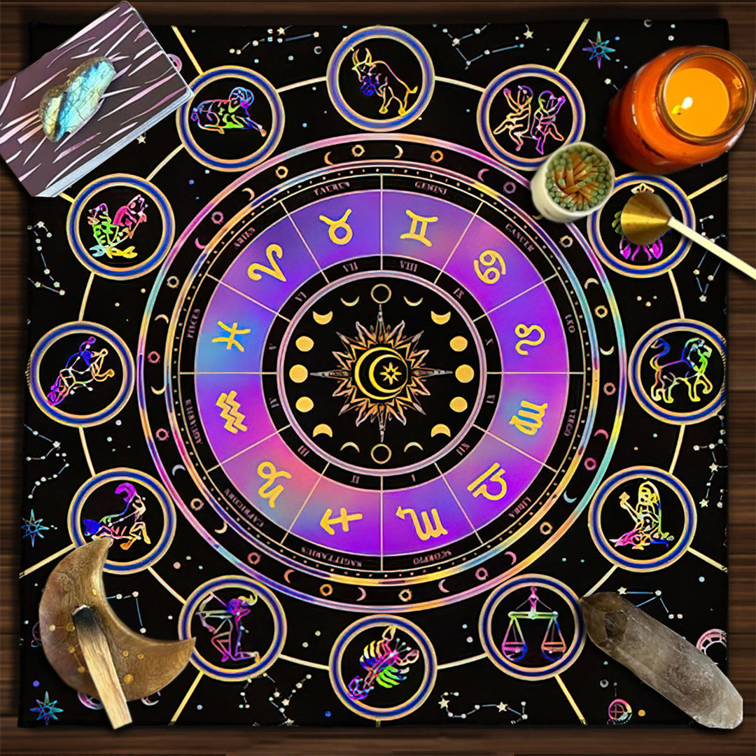 Nappe de tarot divinatoire carrée Olivenorma Phases de la lune