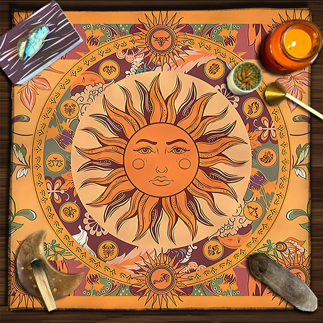 Nappe de tarot divinatoire carrée Olivenorma Phases de la lune