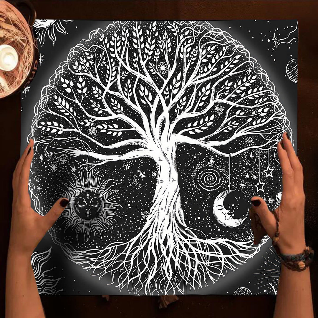 Tapisserie d'autel Olivenorma Arbre de vie Nappe de tarot