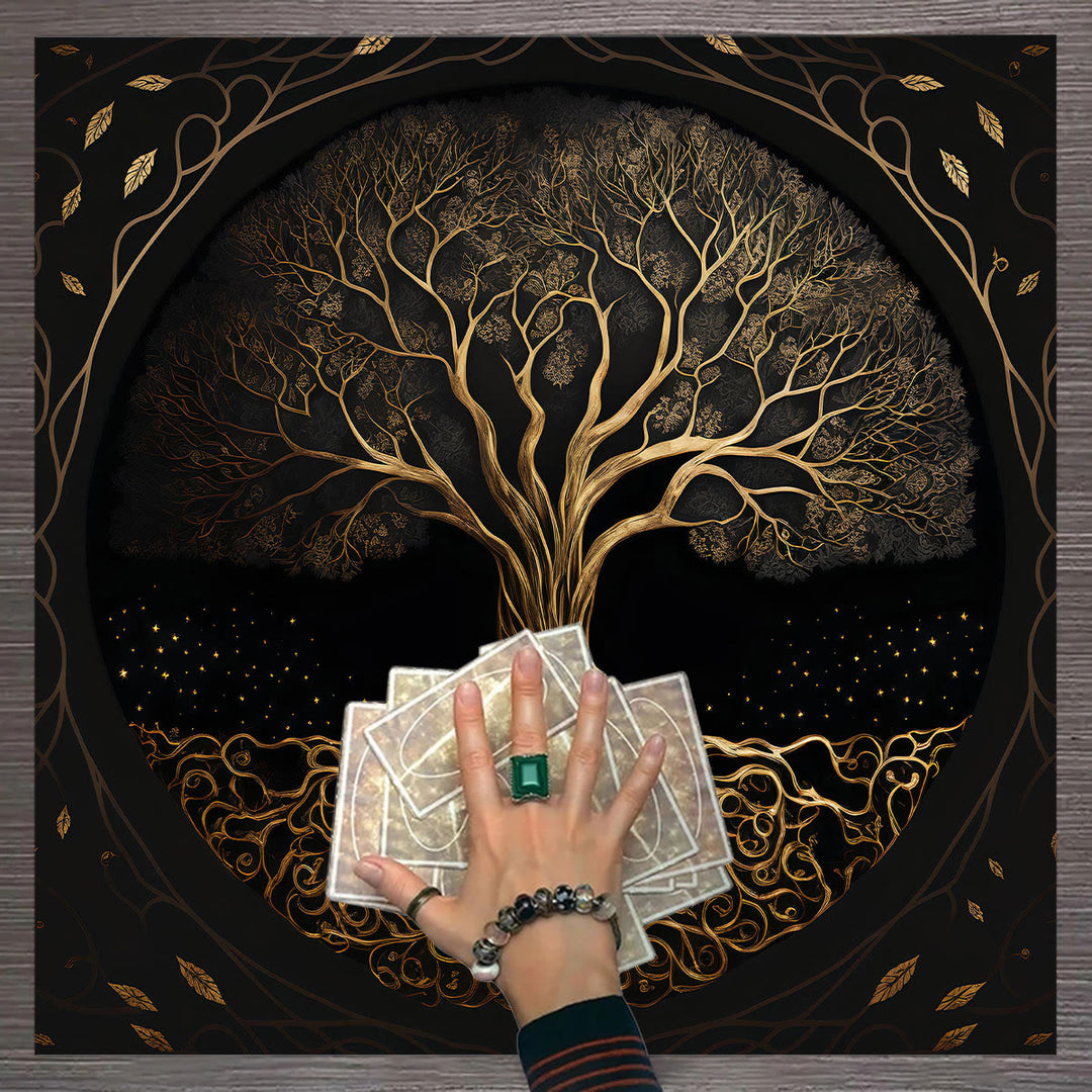 Tapisserie d'autel Olivenorma Arbre de vie Nappe de tarot