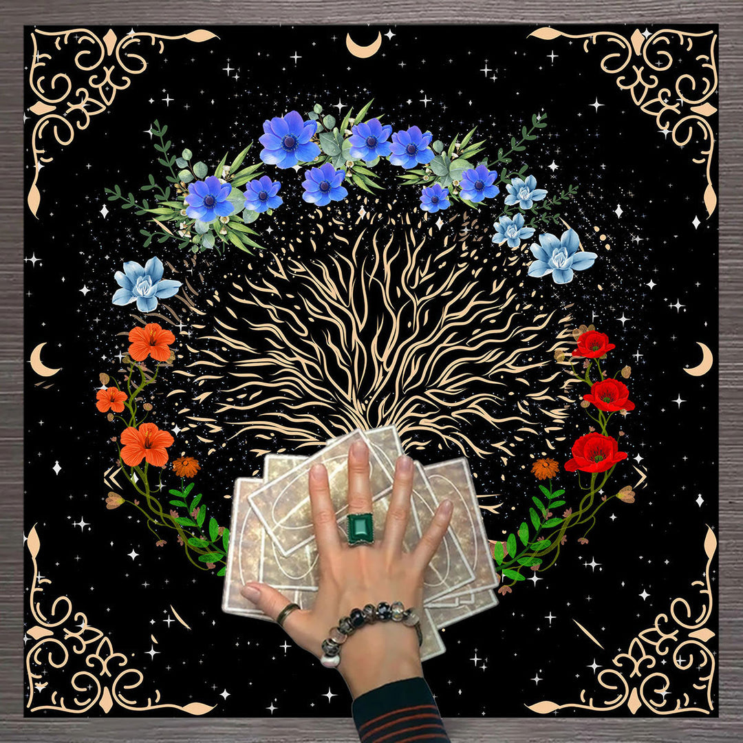 Tapisserie d'autel Olivenorma Arbre de vie Nappe de tarot