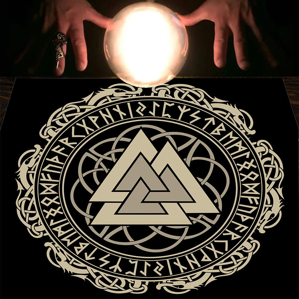 Nappe de tarot divinatoire avec phases lunaires et mandala Olivenorma