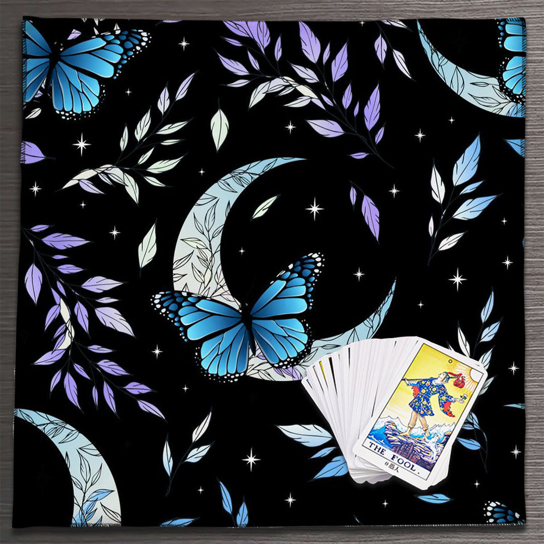 Nappe de tarot divinatoire avec phases lunaires et mandala Olivenorma