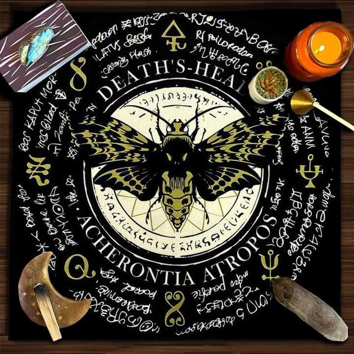 Nappe de tarot divinatoire avec phases lunaires et mandala Olivenorma