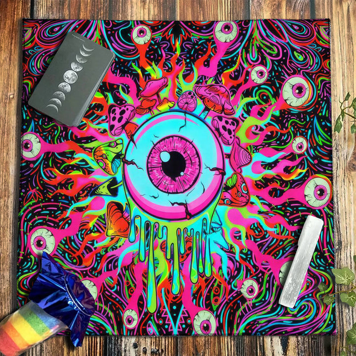 Nappe de tarot divinatoire avec phases lunaires et mandala Olivenorma