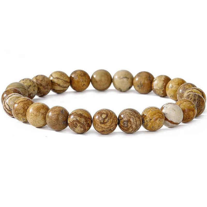 Bracelet Olivenorma en perles de pierre naturelle de 8 mm pour femme et homme
