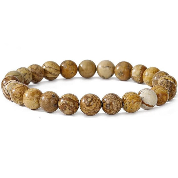 Bracelet Olivenorma en perles de pierre naturelle de 8 mm pour femme et homme