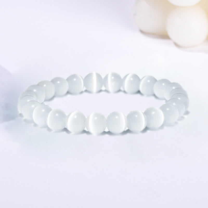 Bracelet en perles de pierre œil de chat coloré Olivenorma 6-10 mm