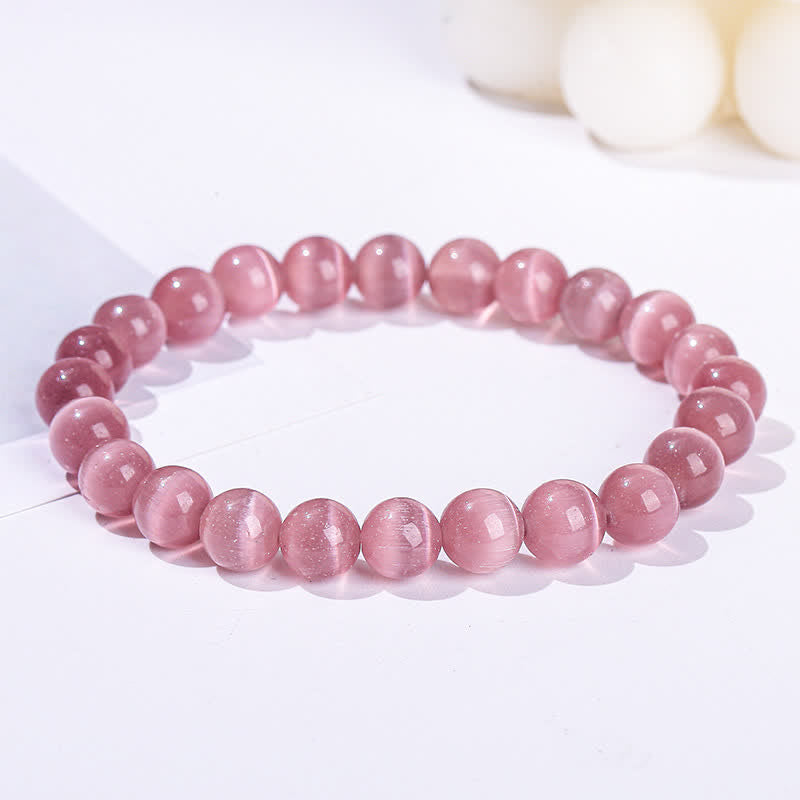 Bracelet en perles de pierre œil de chat coloré Olivenorma 6-10 mm