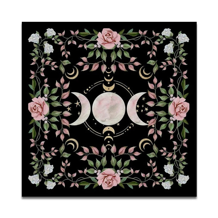 Nappe de tarot divinatoire avec symbole de la triple déesse de la lune Olivenorma