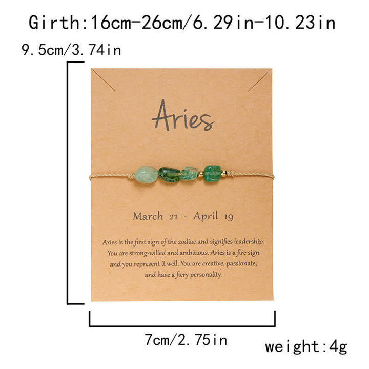 Bracelet réglable en perles de pierre irrégulières Olivenorma avec signes astrologiques