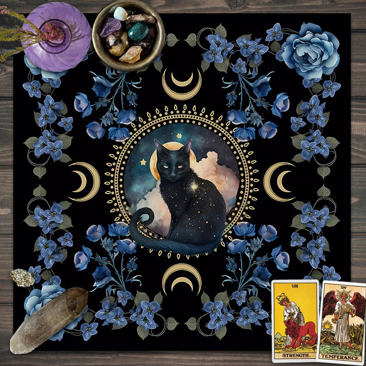 Nappe de tarot divinatoire avec chat signe divin Olivenorma